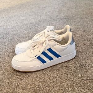 adidas White and Blue Athletic Shoes